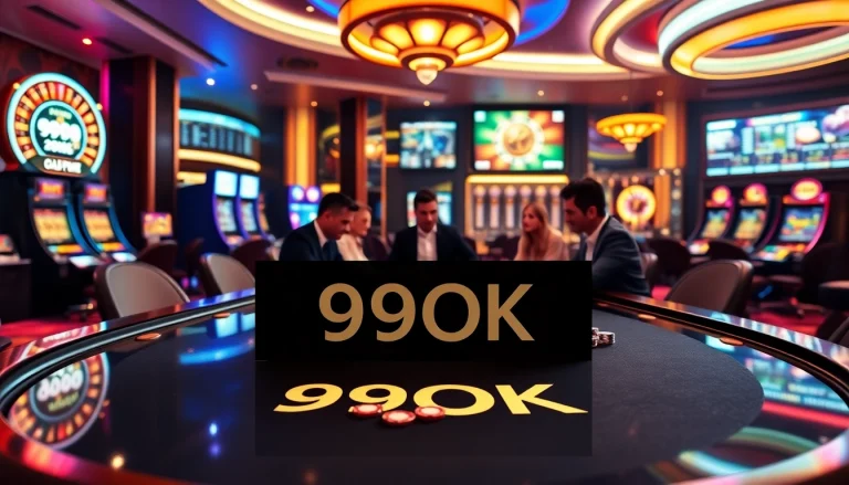 Experience the excitement of gaming at 99OK with poker action and vibrant casino visuals.