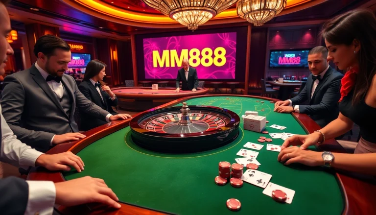 MM88 casino scene showcasing engaging roulette play and vibrant betting action.