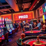 Experience thrilling games at PH22 Casino with vibrant slot machines and engaged players.