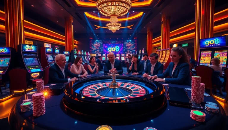 Experience the go8 chính thức thrill at a luxury casino setting with vibrant games and exciting players.