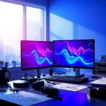 Creating generative AI art focused on porn ai content in a modern studio.