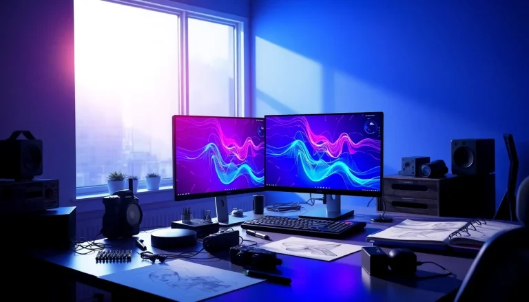 Creating generative AI art focused on porn ai content in a modern studio.