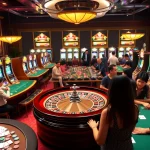 Experience the thrill of king88 with vibrant casino scenes featuring roulette tables and enthusiastic players.