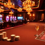 VVJL online casino with luxurious poker tables and vibrant slot machines, showcasing excitement.