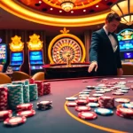 Experience exciting gaming action at dn88.com with high-stakes poker tables and vibrant slot machines.