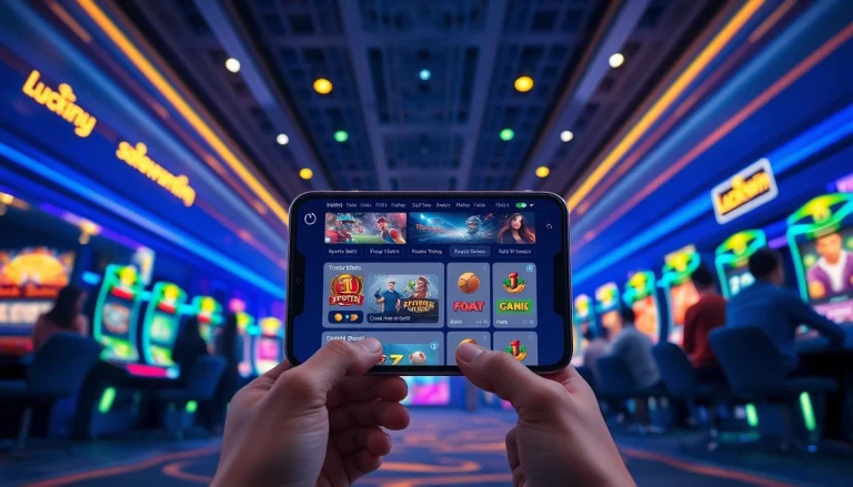 Experience the thrilling world of Luckywin with a modern casino interface showcasing various gaming options.