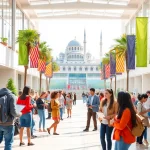 Students at Istanbul Medipol University apply for admission in a vibrant campus setting.