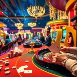 Experience the thrill of gambling with mb 88 at a vibrant casino scene filled with excitement and luxury.