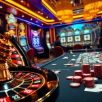 Players strategizing with cards at a poker table and a roulette wheel theme incorporating 88i for a gambling experience.