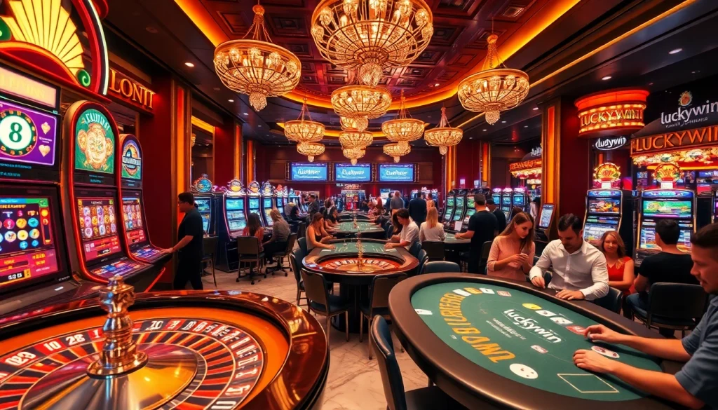 Experience the thrill at a luckywin casino with vibrant slot machines and intense gaming excitement.