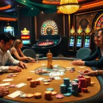 Experience thrilling poker action at a vibrant iwin casino table, filled with colorful chips and stylish players.