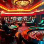 Engaging scene at 8kbet casino with players enjoying slots and table games.