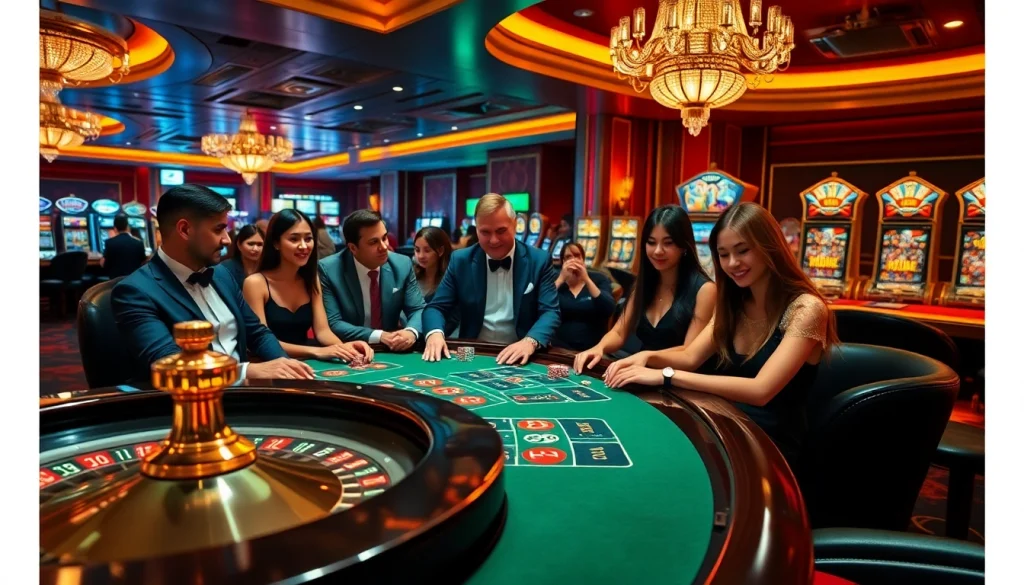 Experience thrilling casino action at zbet with poker tables, roulette wheels, and eager players.