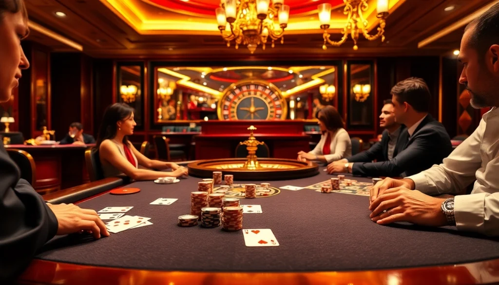 Experience thrilling poker gameplay with high-stakes action at https://789club.vin/, showcasing elegant casino elements.
