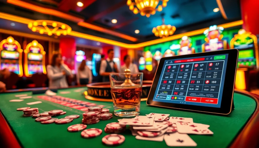 Experience thrilling action at the trang vswin casino with players enjoying the roulette table.