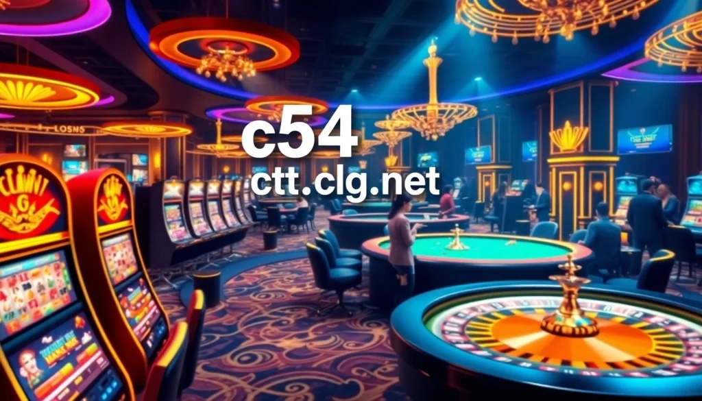 Experience the excitement of online gambling at c54.gb.net with vibrant gaming tables and slot machines.