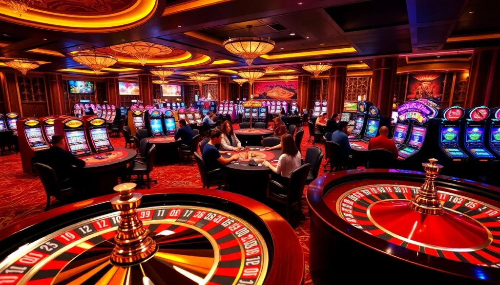 Engaged players experiencing thrilling moments at DN88 casino with vibrant games.