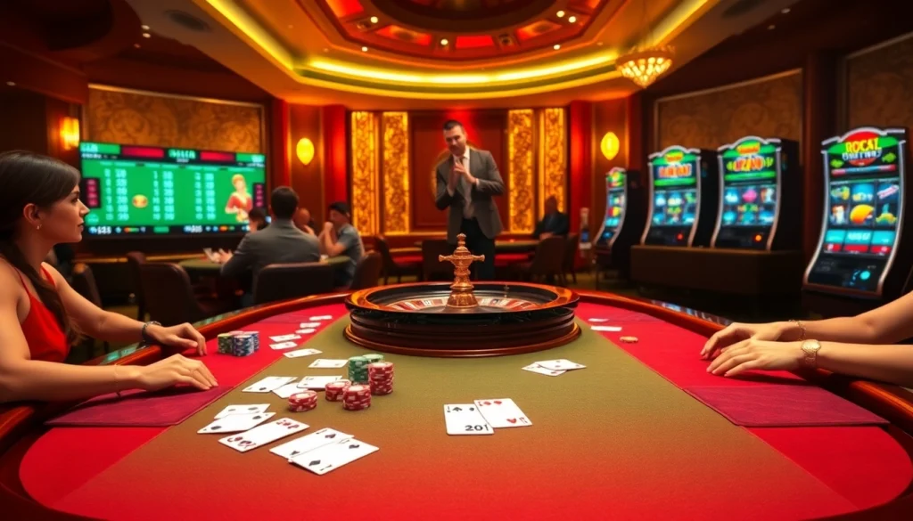Experience high-stakes excitement at Luckywin with a luxurious casino atmosphere featuring poker and roulette.