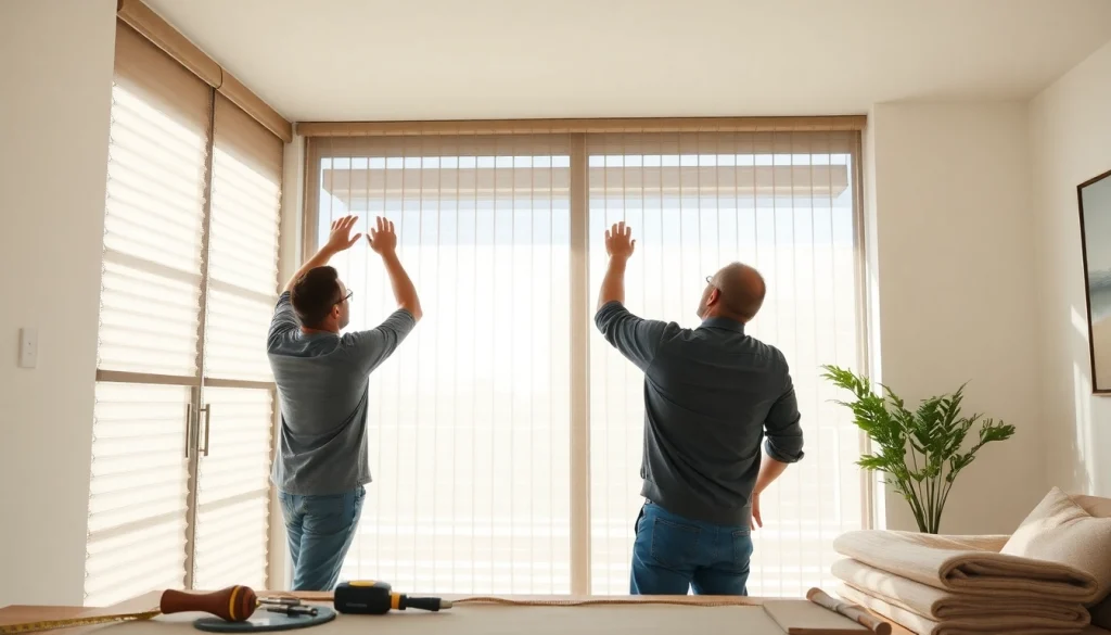 Flyscreenmaxx technicians professionally installing pleated fly screens in a bright home.