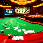 Experience elite gaming at 88i nhà cái with vibrant casino tables and professional gambling atmosphere.