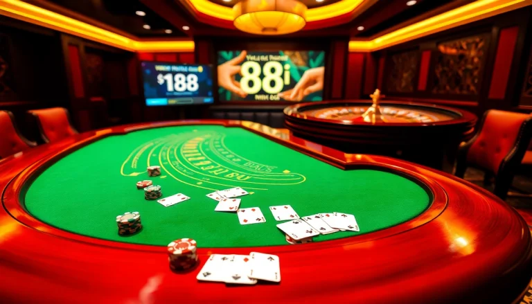 Experience elite gaming at 88i nhà cái with vibrant casino tables and professional gambling atmosphere.