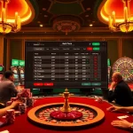 Experience the thrilling gameplay at fabet with vibrant poker chips and colorful casino tables.