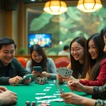 Exciting scene of players enjoying game bài đổi thưởng in a vibrant online gaming environment.