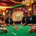 Experience the thrill of 789F in a vibrant casino scene with excited players at a poker table.