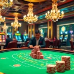 Players engaging in a thrilling game at fb88 casino with vibrant tables and live dealers.