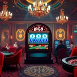 Experience Big88 excitement with players engaging at luxurious casino tables and vibrant slot machines.
