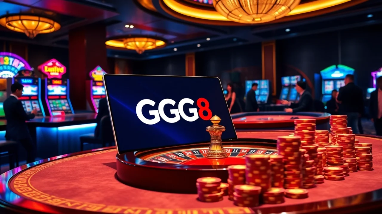 GG88 gamblers enjoying a thrilling game at a luxurious online casino table.