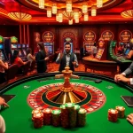 Exciting players placing bets at the MK 8 roulette table in a luxurious casino setting.