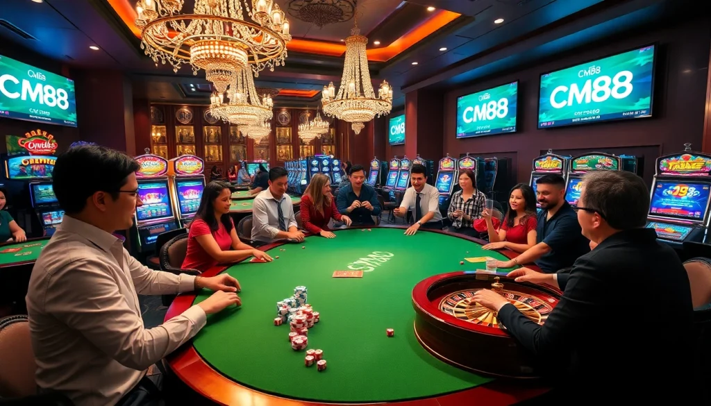 An engaged player enjoying thrilling moments at the cm88 nhà cái casino table, showcasing excitement and high-stakes action.