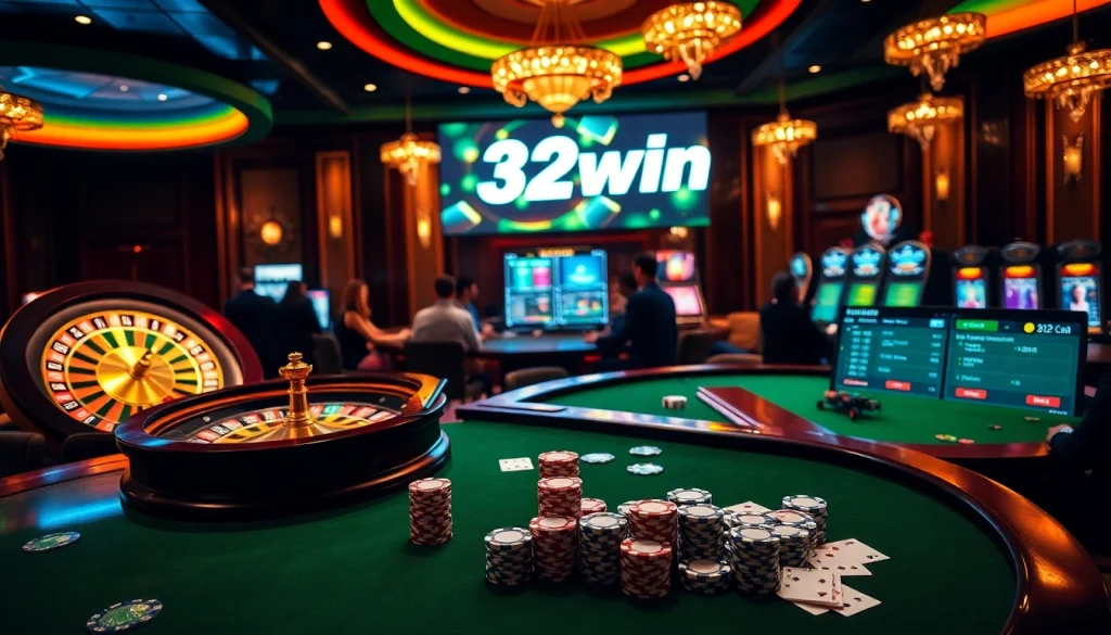 Experience the thrill of gambling with 32win's exciting casino atmosphere and vibrant gaming options.