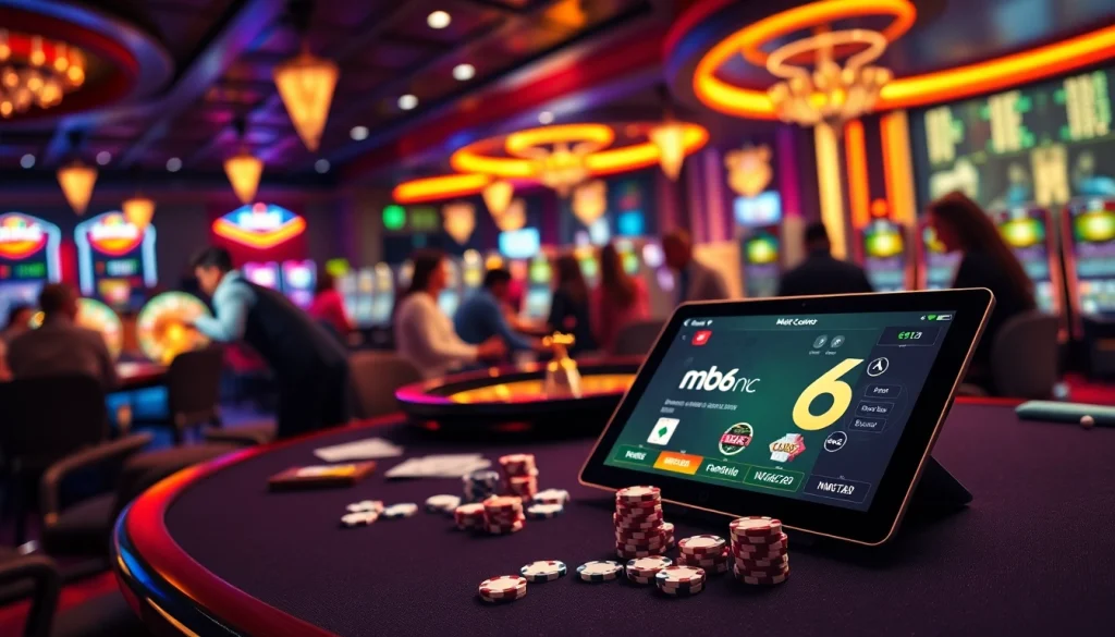 Experience the thrill of gambling at mb66.nyc with vibrant tables, cards, and roulette wheels.