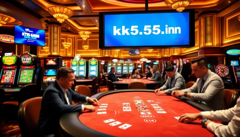 Engaging poker game at KK55 – online casino experience with vibrant atmosphere.