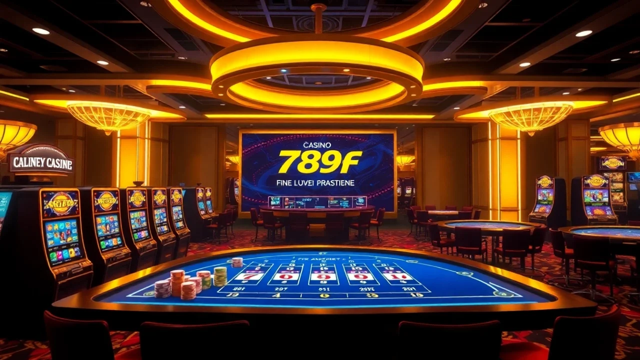 Experience the excitement of online gambling with 789F's vibrant and engaging casino atmosphere featuring modern betting tables.