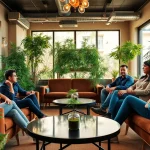 Membres du Club Cannabis Madrid en train de profiter de l'atmosphère conviviale d'un club.