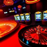Experience exciting gameplay at HITCLUB with vibrant casino chips and an engaging roulette wheel.