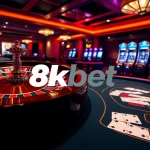 Experience the thrill of betting at 8kbet with a vibrant casino atmosphere filled with rich visuals.