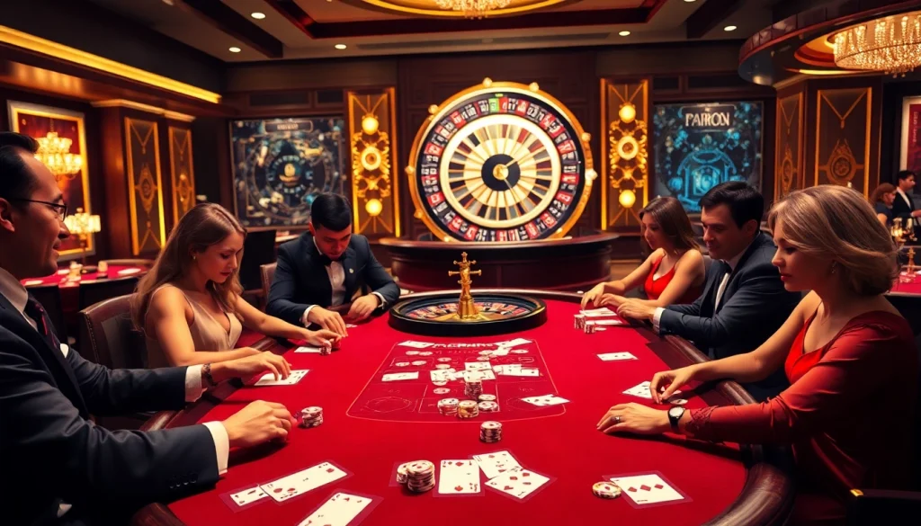 Play poker at the luxurious casino table featuring PS 99, surrounded by vibrant chips and cards.