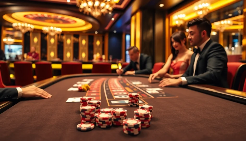 Players strategizing in a high-stakes game at Hit Club casino, showcasing excitement and luxury.