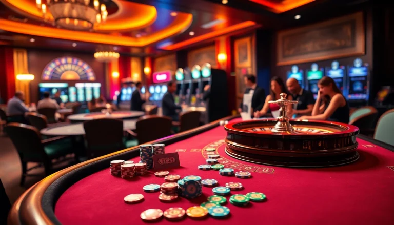 Experience the excitement of Lc88 with colorful casino chips and cards on a luxurious gaming table.