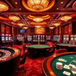 Experience the thrill of gaming at trang xx88 with a luxurious casino setting capturing poker and roulette.