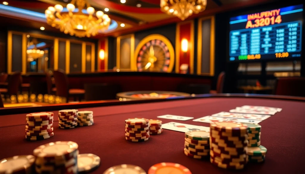Experience the thrill of gaming at https://xx88.se.net/ with an elegant blackjack table and vibrant casino elements.
