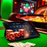Engaging gamblers at an S8 table with vibrant poker chips and an inviting atmosphere.