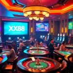 Players enjoying a thrilling gambling experience at XX88 casino tables filled with excitement.