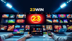 Engaging interface of 23WIN showcasing diverse gambling options, illustrating a modern online gaming experience.