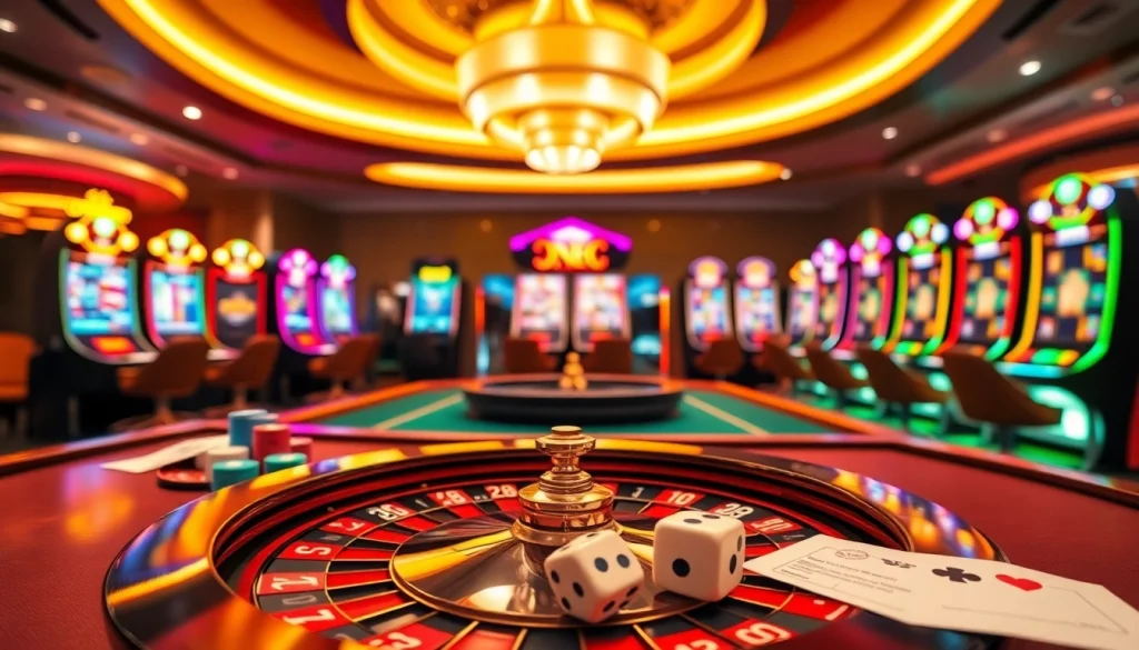 Experience thrilling gaming at one88 with vibrant poker tables and stylish slot machines.