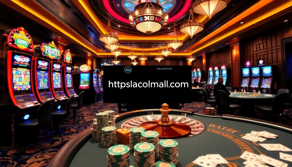 Experience the excitement of gambling at https://hacoolmall.com/ with vibrant slot machines and poker tables.